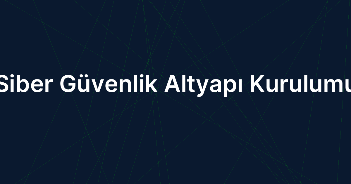 Siber Güvenlik Altyapı Kurulumu